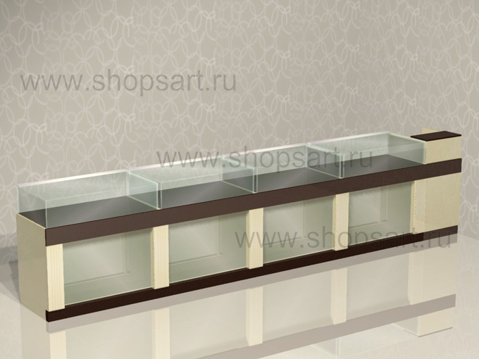 Прилавки ювелирные с кассовым столом.