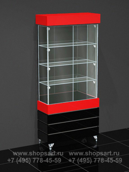 Витрина стеклянная, закрытая.