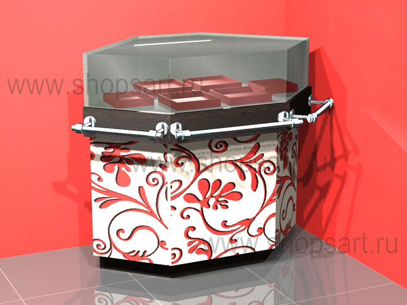 Прилавок ювелирный угловой (внешний угол)