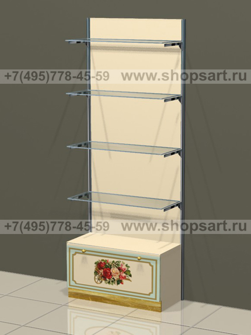 Торговая мебель стеллаж пристенный с полками Винтаж