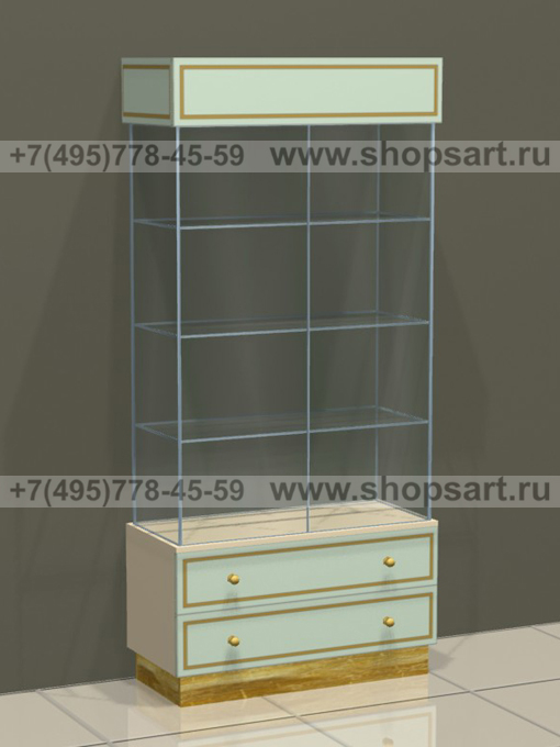 Витрина с двумя выдвижными ящиками Винтаж