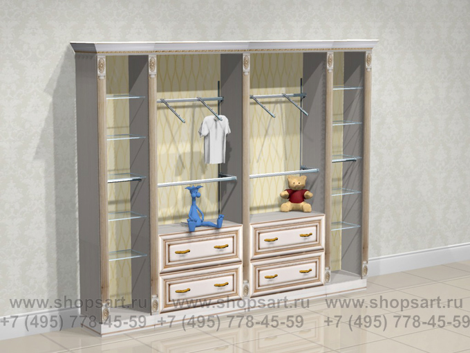 Стеллажи пристенные с полками навеской Элит Голд