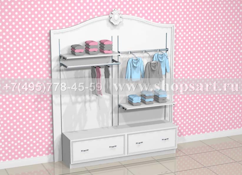 Стеллаж для одежды с полками и навеской Монализа