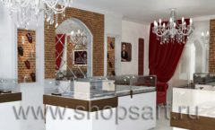 Дизайн интерьера ювелирного магазина Кремлев Серпухов КРЕМЛЕВСКОЕ ЗОЛОТО Дизайн 5