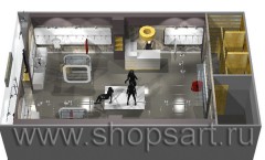 Визуализация магазина одежды на основе коллекции Минимализм