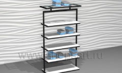 Торговый стеллаж с полками пристенный BLACK STAR