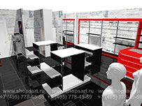 Торговое оборудование для магазинов одежды КРАСНАЯ ЛИНИЯ