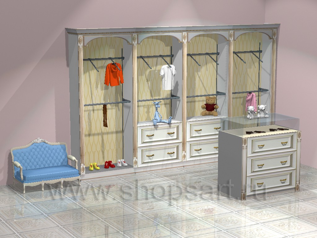 Торговое оборудование коллекции ЭЛИТ ГОЛД для детских магазинов Торговое оборудование ЭЛИТ ГОЛД для детских магазинов