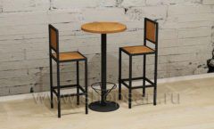 Комплект столик круглый барные стулья мебель для кафе баров ресторанов Лофт