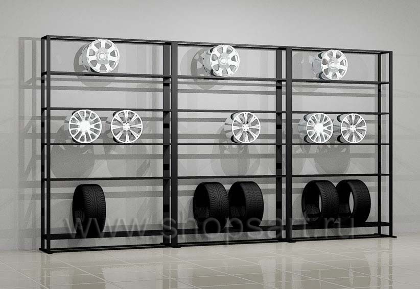 Стеллаж для колес мебель для автосалона автотоваров автозапчастей