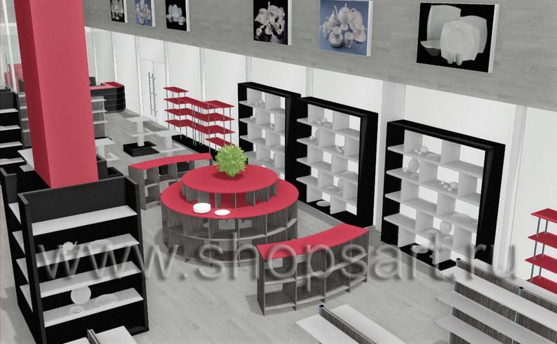 Торговое оборудование коллекции ДОМИНО для магазинов посуды Торговое оборудование ДОМИНО для магазинов посуды