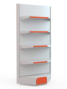 Стеллаж металлический внутренний угловой торговое оборудование ТОРГОВЫЕ СТЕЛЛАЖИ