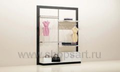 Стеллаж для магазина одежды с навеской и накопителем торговое оборудование ЧЕРНО БЕЛАЯ КЛАССИКА