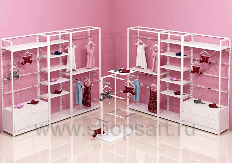 Торговое оборудование коллекции ИСАБЕЛЬ для магазинов нижнего белья Торговое оборудование ИСАБЕЛЬ для магазинов нижнего белья