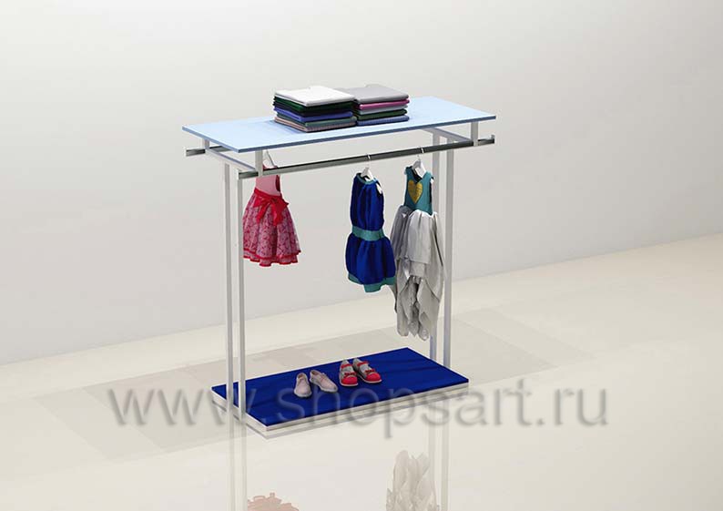 Стойка для детского магазина двусторонняя торговое оборудование ГОЛУБАЯ ЛАГУНА