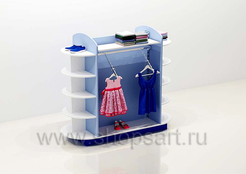 Остров для детского магазина с навеской торговое оборудование ГОЛУБАЯ ЛАГУНА