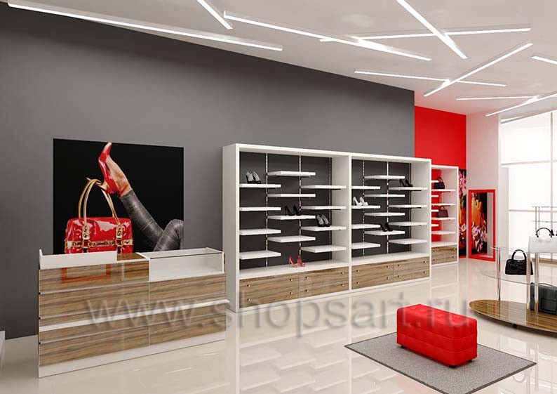 Дизайн магазина обуви торговое оборудование ГЛАМУР