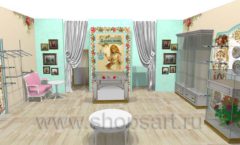 Дизайн интерьера 2 детского магазина Королевская вышивка коллекция ВИНТАЖ Дизайн 02
