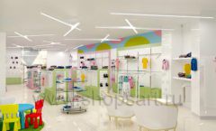 Дизайн интерьера детского магазина Стрекоза коллекция торгового оборудования АКВАРЕЛИ Дизайн 06