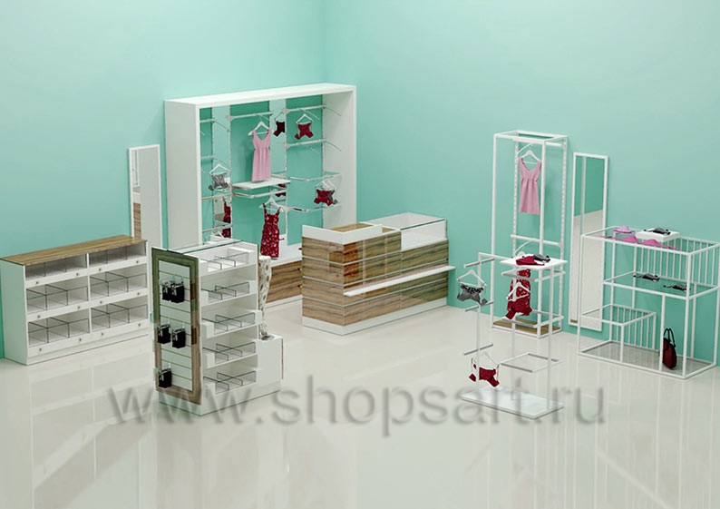 Торговое оборудование коллекции ИЗУМРУД для магазинов нижнего белья Торговое оборудование ИЗУМРУД для магазинов нижнего белья