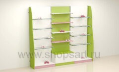 Блок пристенных стеллажей торговое оборудование РОЗОВАЯ ФАНТАЗИЯ