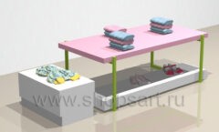 Стол торговый с подиумом и тумбой торговое оборудование РАДУГА