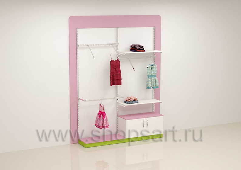 Стеллаж торговый двухсекционный торговое оборудование АКВАРЕЛИ