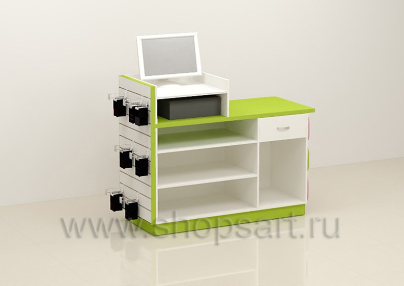 Кассовый стол с экономпанелью торговое оборудование АКВАРЕЛИ