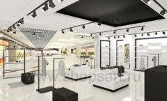 Дизайн интерьера магазина обуви Sbalo ТРЦ Гринвич торговое оборудование ЧЕРНОЕ И БЕЛОЕ Дизайн 06