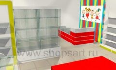 Дизайн магазина детской одежды Детки-конфетки торговое оборудование ГОЛУБАЯ ЛАГУНА Дизайн 07