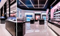 Дизайн интерьера магазина косметики торговое оборудование НАТУРЕЛЬ Дизайн 04