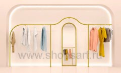 Вешало пристенное для одежды торговое оборудование ЗОЛОТАЯ ЛИНИЯ